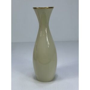 Vintage Zeh Scherzer Bavaria Germany Bud Vase Ivory Porcelain Gold Trim 43612
